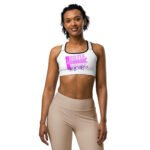 Hustle. Encourage. Repeat. Sports bra