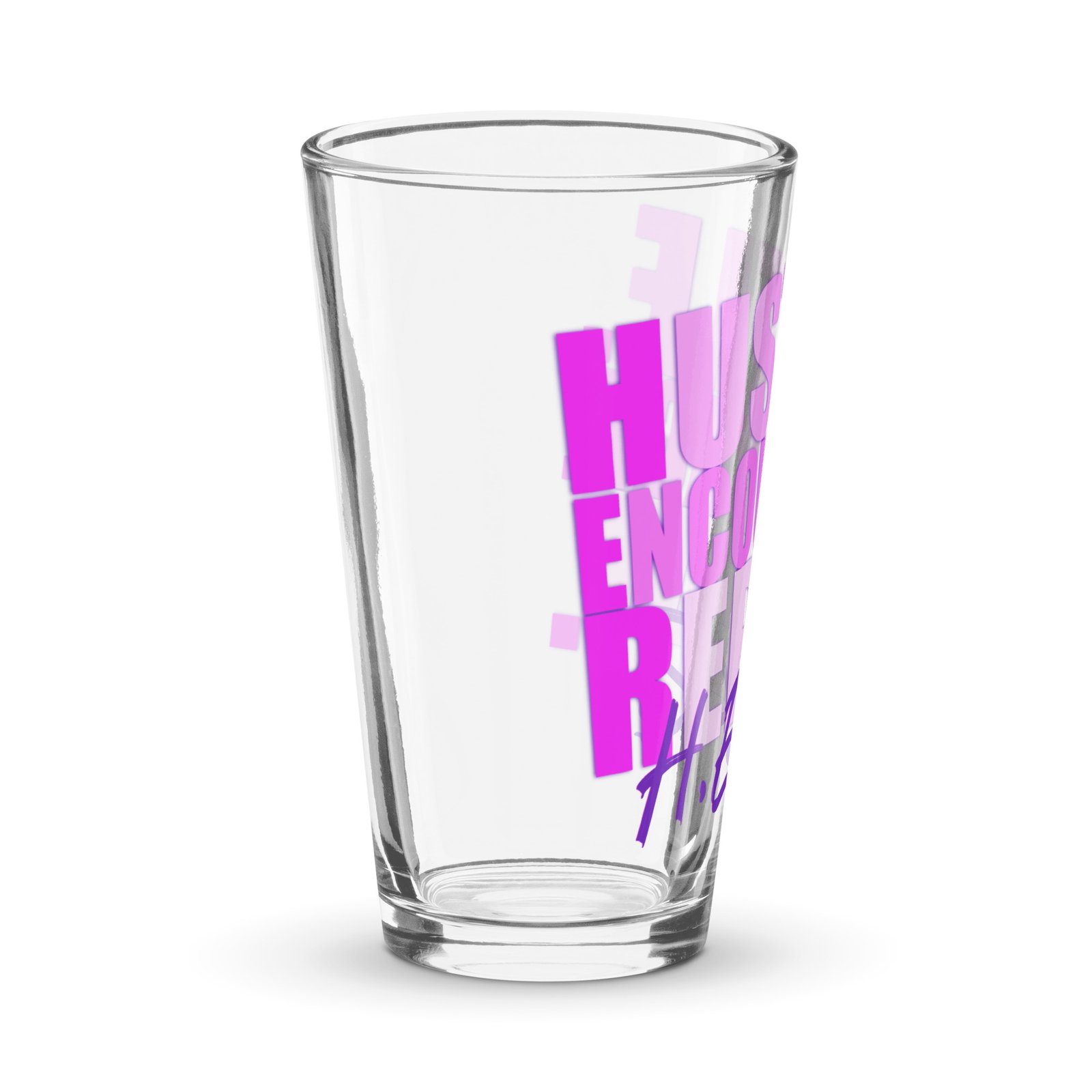 Hustle. Encourage. Repeat. Shaker pint glass - Image 3