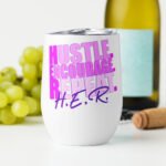 Hustle. Encourage. Repeat. Wine tumbler