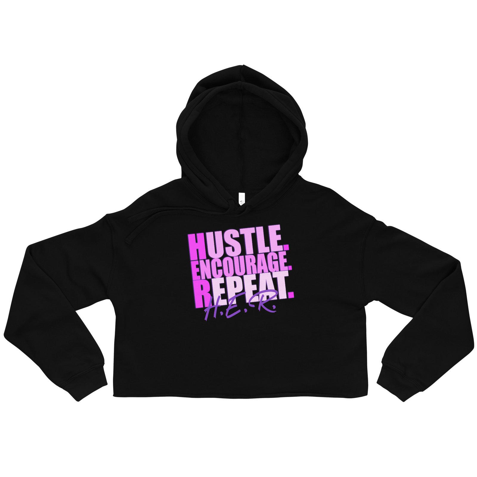 Hustle. Encourage. Repeat. Crop Hoodie