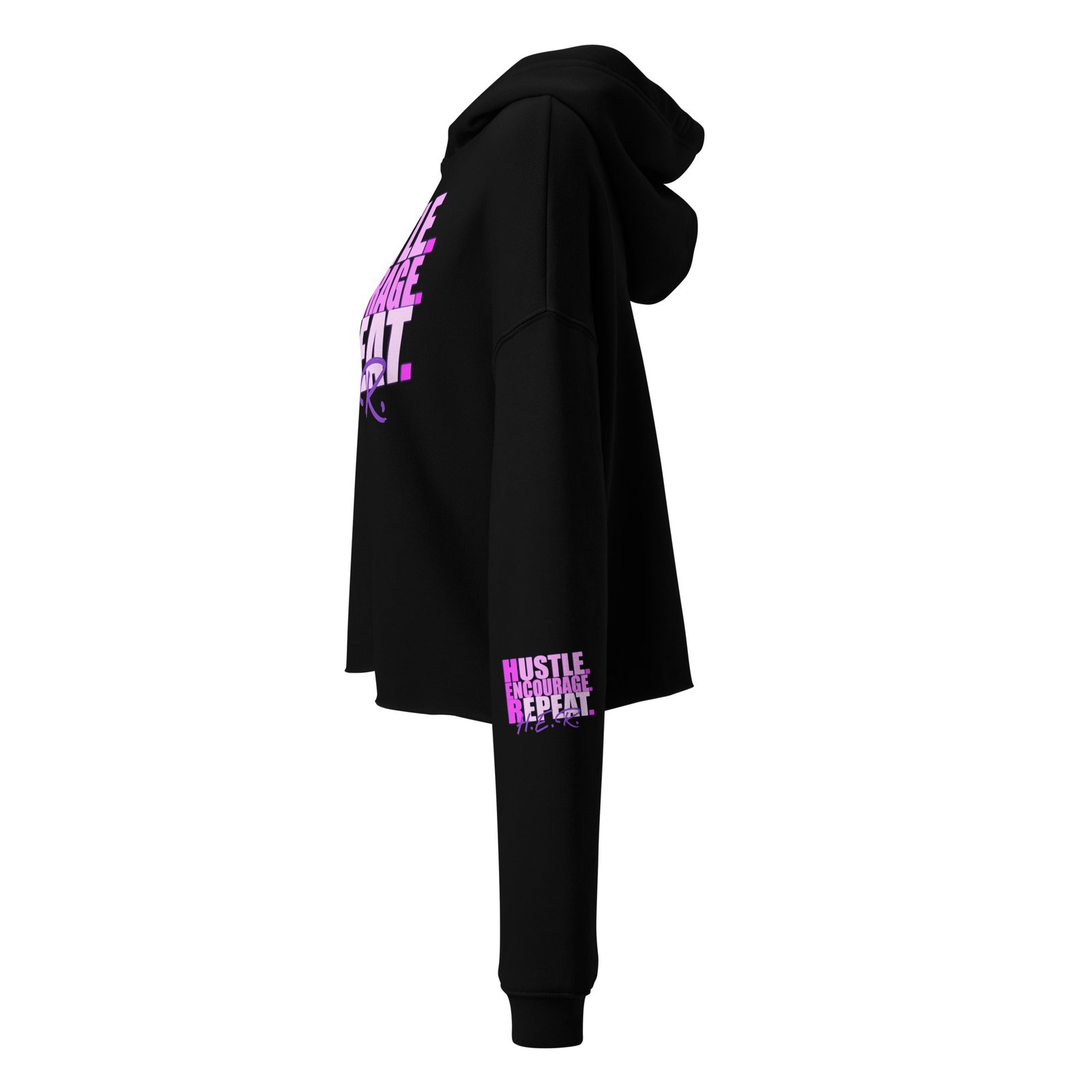 Hustle. Encourage. Repeat. Crop Hoodie - Image 4